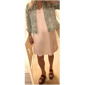 J.Jill Love Linen dress powder pink shift midi Large